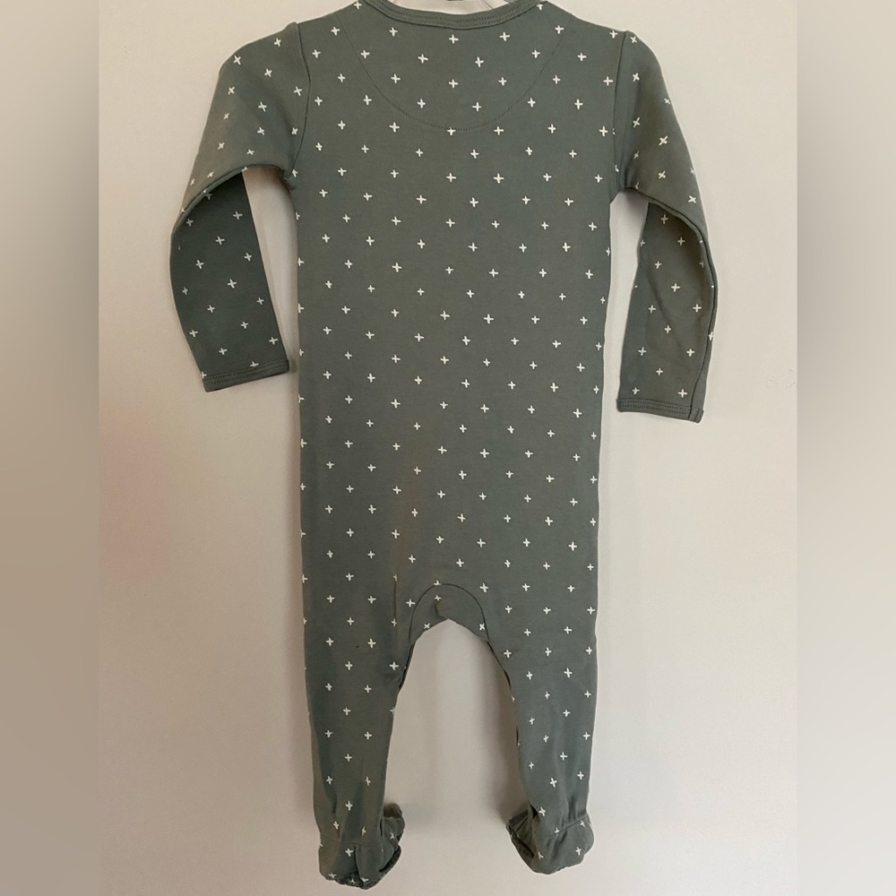 🆕 *FINAL* Quincy Mae footed sleeper, Color: Sea, Plus design, organic cotton PJ - Picture 2 of 11